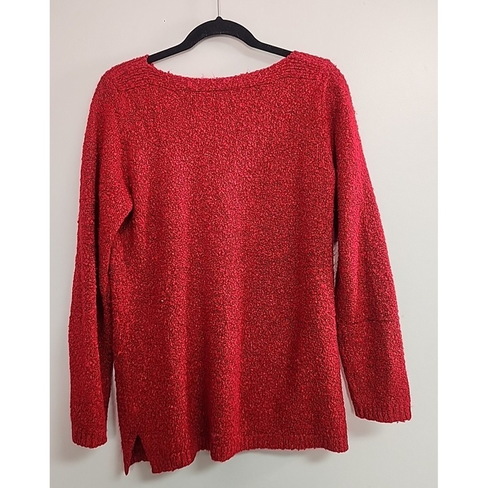 Chadwicks of Boston Womens L Red Sweater Tunic Classic Minimalist Preppy Holiday - Picture 3 of 7